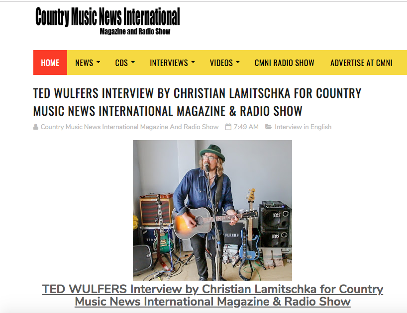 Ted in Germany’s Country Music News International Magazine